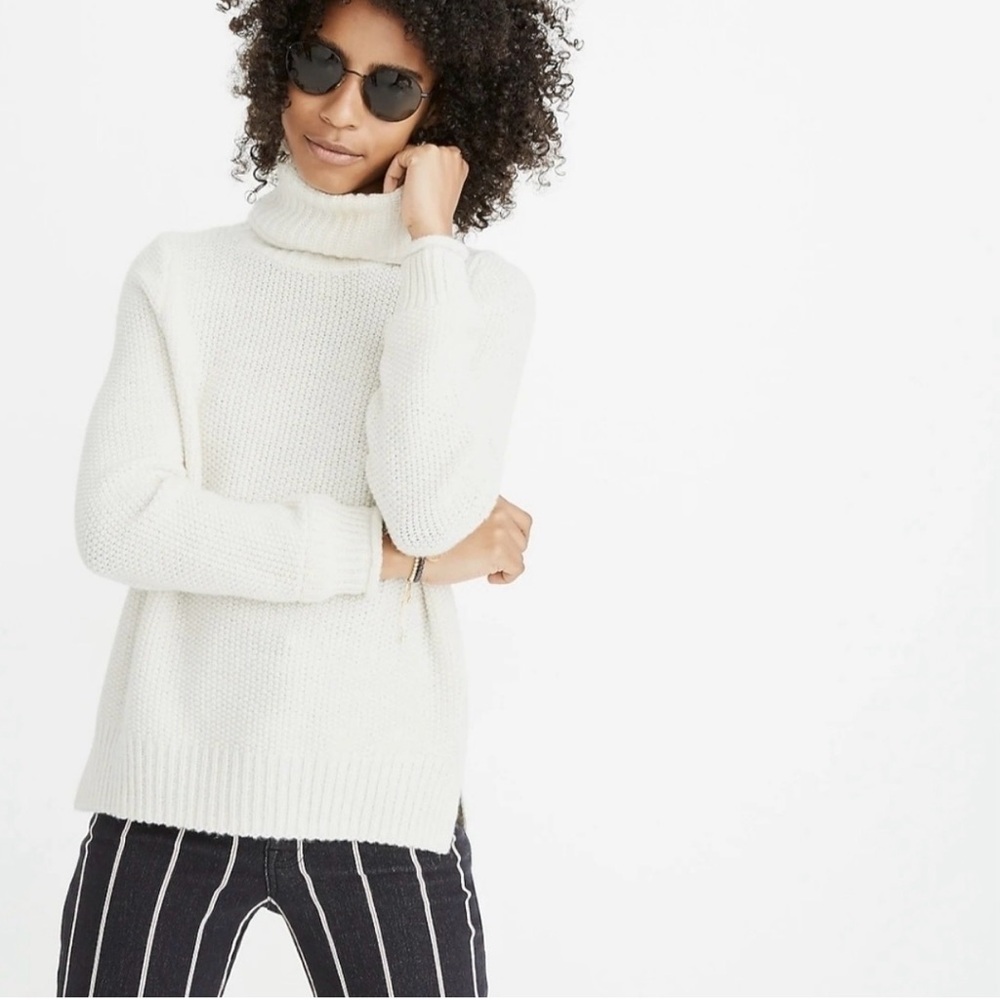 Madewell Cream Turtleneck Sweater Medium Ivory
